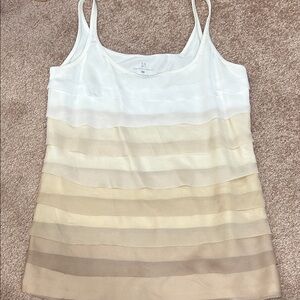 Women's New York & Company -  Beige and Cream Top- bind d15